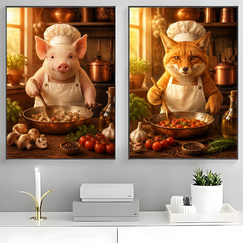 재미있는 동물 요리사 주방 요리 베이커리 포스터 고화질 - Home Cooking Definition 리뷰 및 가격