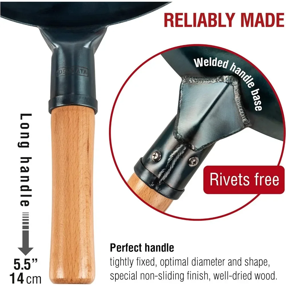 평평한 바닥 웍 팬 - 13.5인치 블루 탄소강 웍 - - Wok Carbon Steel 리뷰 및 가격